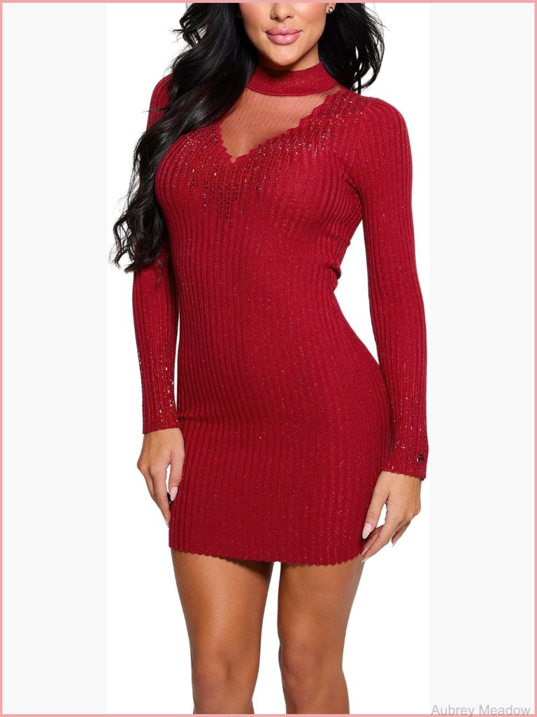 Halter Neck Midi Dress With Bodycon Fit & Back Slit